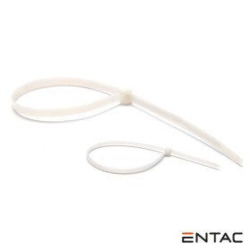 Conjunto 50 Braçadeiras Nylon 4.8X300Mm Branco Entac