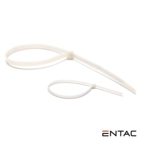Conjunto 50 Braçadeiras Nylon 7.6X370Mm Branco Entac