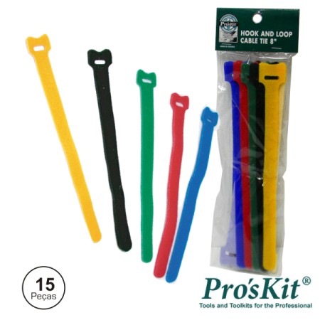 Braçadeira Velcro Multicor 200Mm 15X Proskit