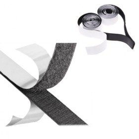 Conjunto De 2 Fitas De Velcro Pretas 19Mm/1M