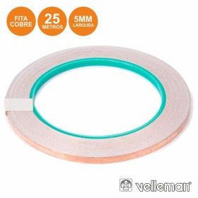 Fita Adesiva Em Cobre 5Mm 25M Velleman Fita Adesiva Em Cobre 5Mm 25M Velleman