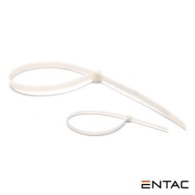 Conjunto 50 Braçadeiras Nylon 4.8X200Mm Branco Entac