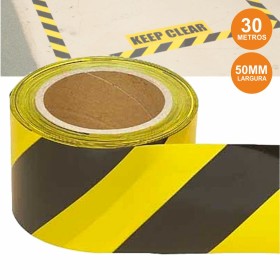 Fita Adesiva Sinalização Amarela/Preta 50Mmx30M Fita Adesiva Sinalização Amarela/Preta 50Mmx30M
