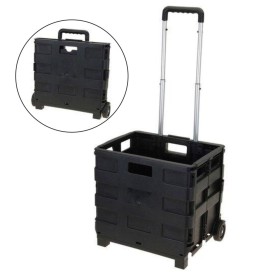 Cesto C/ Rodas Dobrável Trolley P/ Transporte De Compras