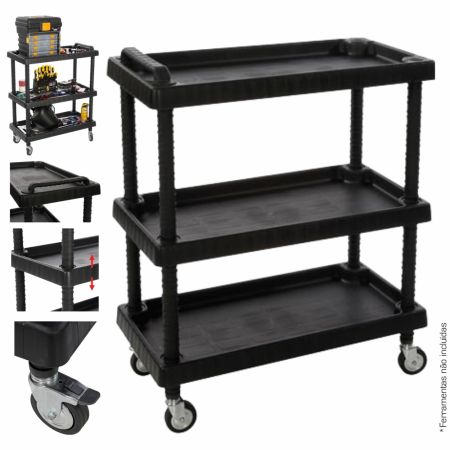 Carrinho P/ Ferramentas C/ 3 Tabuleiros 75X37.5X92Cm Perel