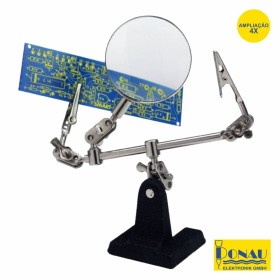 Suporte Articulado C/ Lupa E Pinças Crocodilo Donau