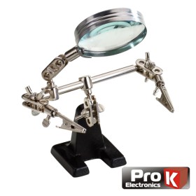 Suporte Articulado C/ Lupa E Pinças Crocodilo Prok