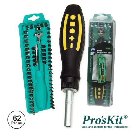 Conjunto De Chave Roquete C/ 62 Bits E Extensor Proskit
