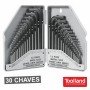 Conjunto De 30 Chaves Hexagonais Sae/M Toolland