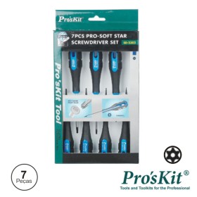 Conjunto De 7 Chaves Torx C/ Furo Proskit
