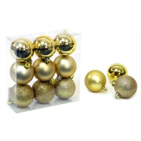 Conjunto 9 Bolas De Natal Douradas