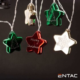 Grinalda 10 Leds Estrelas Coloridas 2Xaa 1.65M Entac