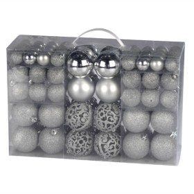 Conjunto De 100 Bolas De Natal Prateadas
