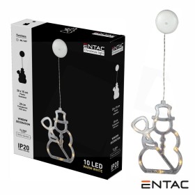 Boneco Neve Decorativo C/ Ventosa 10 Led 3000K A Pilhas