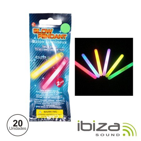 Conjunto 20 Barras Luminescentes Multicor 100Mm Ibiza