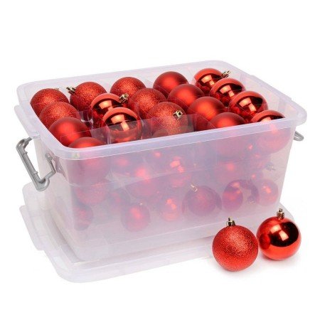 Conjunto De 70 Bolas De Natal Vermelhas