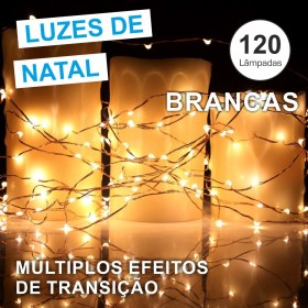 Conjunto De Luzes C/ 120 Leds 230V Branco Quente Grundig