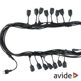 Corrente De Iluminação 15M P/ 15 Lâmpadas E27 Ip44 Avide