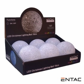 Expositor C/ 6 Bolas Decorativas Led Multicor A Pilhas Entac