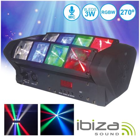 Projetor Luz C/ 8 Leds 3W Cree Rgbw 2 Barras Dmx Ibiza