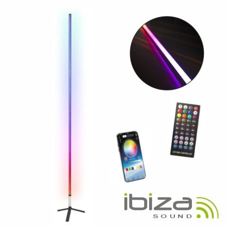 Tubo Led Rgb 1.8M Bluetooth C/ Suporte Preto Ibiza