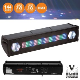 Barra De Leds C/ 2 Strobe Rgb Vsound