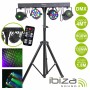 Suporte C/ 2 Projetores Par 12 Leds Rgbw + 2 Laser Dmx Ibiza