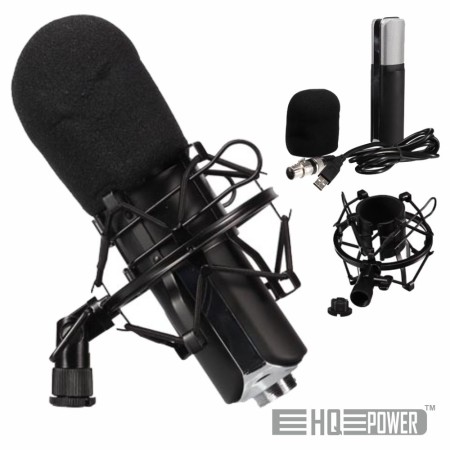 Microfone Condensador Cardióide C/ Proteção Hq Power
