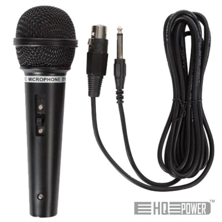 Microfone Dinâmico C/ Cabo 80Hz-12Khz 3M Hq Power