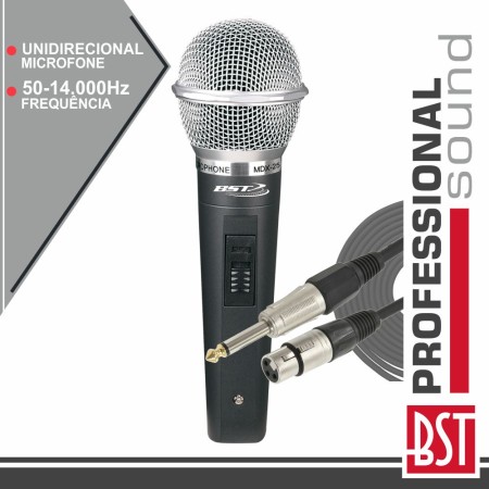 Microfone Dinâmico Unidireccional C/ Cabo 50Hz-14Khz Bst