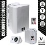 Conjunto De 2 Colunas Abs 4" 20W Brancas Vsound