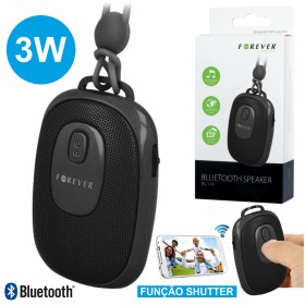 Coluna Bluetooth Portátil 3W C/ Obturador P/ Câmara