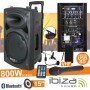 Coluna Amplificada 15" 800W Usb/Bt/Sd/Bat Vhf Preta Ibiza