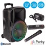 Coluna Amplificada 12" Usb/Fm/Bt/Sd/Bat Vhf Preta Party