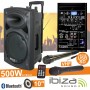 Coluna Amplificada 10" 500W Usb/Bt/Sd/Bat Vhf Preta Ibiza