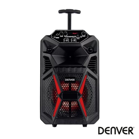 Coluna Amplificada 8" Usb/Bt/Microsd/Bat Leds Preta Denver