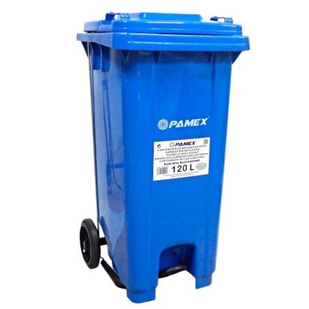 Contentor Azul de Lixo c/ Pedal 120 Lt