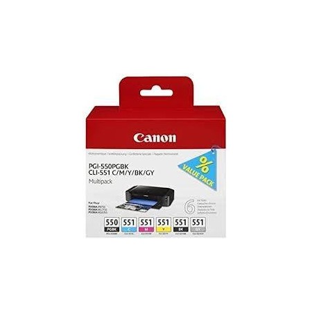 Canon Nº PGI550 + CLI551 (6496B005) Tinteiro ORIGINAL 4 Cores