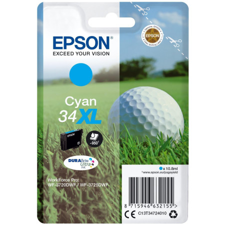 Epson 34XL (C13T34724010) Tinteiro ORIGINAL Cyan