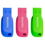 sandisk 32gb cruzador blade pack 3 usb 2.0 memoria azul - verde - rosa