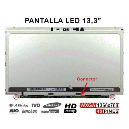 Ecrã LED de 13.3" para Portatil LP133Wh5 (Ts) (A1) LP133Wh5 Tsa1