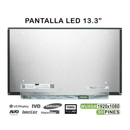 Ecrã LED de 13.3" para Portatil N133Hce-Epa Rev.C1 N133Hce-En2 Rev.B1