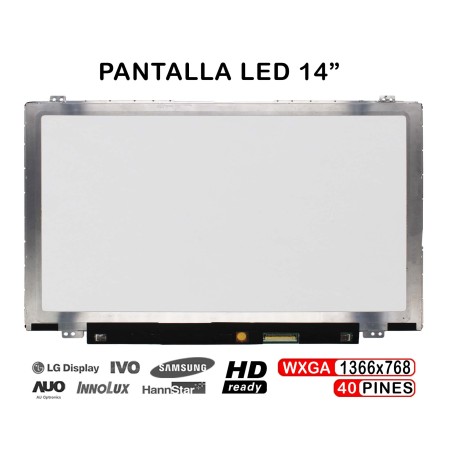 Ecrã LED com Tátil de 14" para Portatil Auo B140Xtt01.0 H/W:0A F/W:0