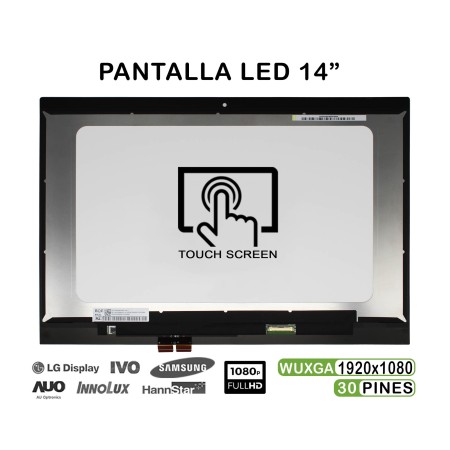 Ecrã LED de 14" FHD para Portatil Lenovo Yoga 520-14 Nv140Fhm-N3B 5D10N45602