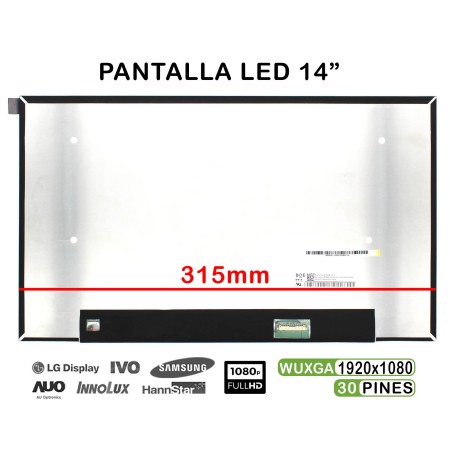 Ecrã LED de 14" para Portatil Dell Latitude 5400 Ips FHD 30 Pines