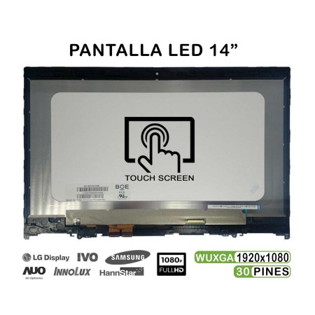 Ecrã LED Tátil de 14" FHD para Portatil Lenovo Yoga 520-14 Nv140Fhm-N3B 5D10N45602