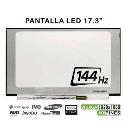 Ecrã LED de 17.3" para Portátil Nv173Fhm-Nx4 V8.0 144Hz 40 Pin FHD