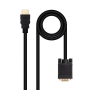 Nanocable Cabo Conversor HDMI p/ VGA - 1.8 M Preto