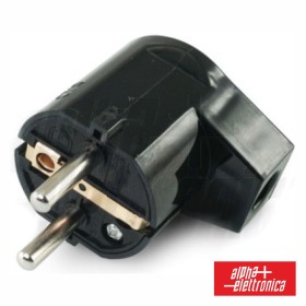 Ficha Schuko Macho C/ Terra Lateral 250V Preto