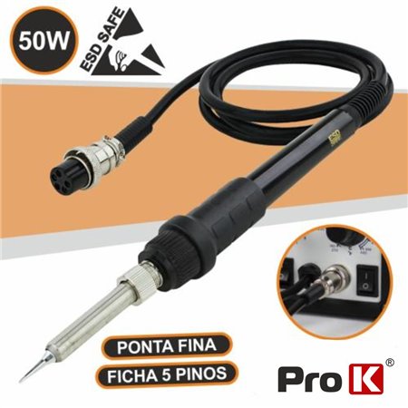 FERRO DE SOLDAR 50W P/ ESTAÇÕES SOLDAR FICHA 5P PROK